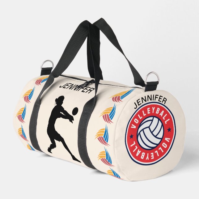 Bolso De Deporte Pequeño Chica de voleibol, jugador de voleibol, equipo, cu (Esquina izquierda)