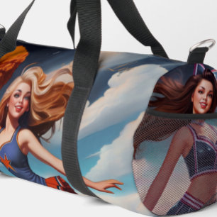 Bolso De Deporte Pequeño Chica estadounidense Mashup Cheerled Duffel Bag