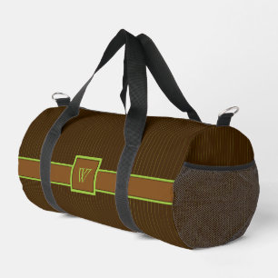 Bolso De Deporte Pequeño Chocolate con rayas de lima