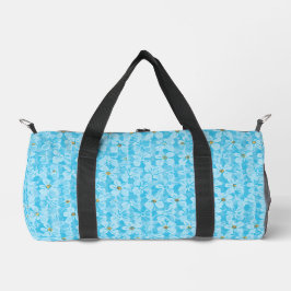 Bolso De Deporte Pequeño Cielo Suave Azul y Blanco Patrón Floral Ditsy Acua