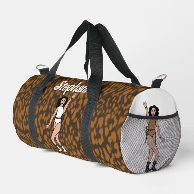 Bolso De Deporte Pequeño Cinta de leopardo de bailarina personalizada #2 (Esquina derecha)