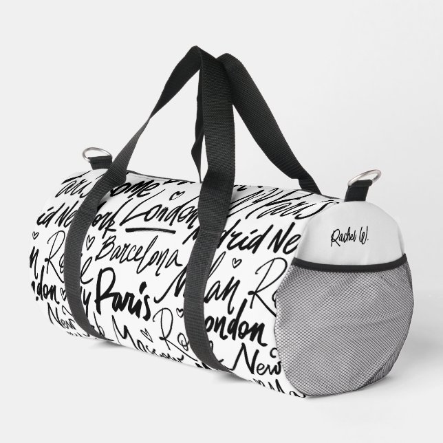 Bolso De Deporte Pequeño Ciudades famosas del mundo personalizadas (Esquina derecha)