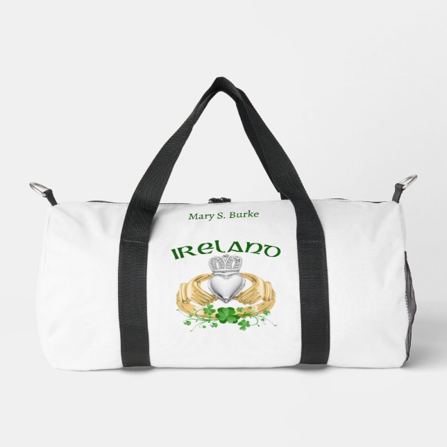 Bolso De Deporte Pequeño Claddagh Ring & Shamrock personalizado (Anverso)