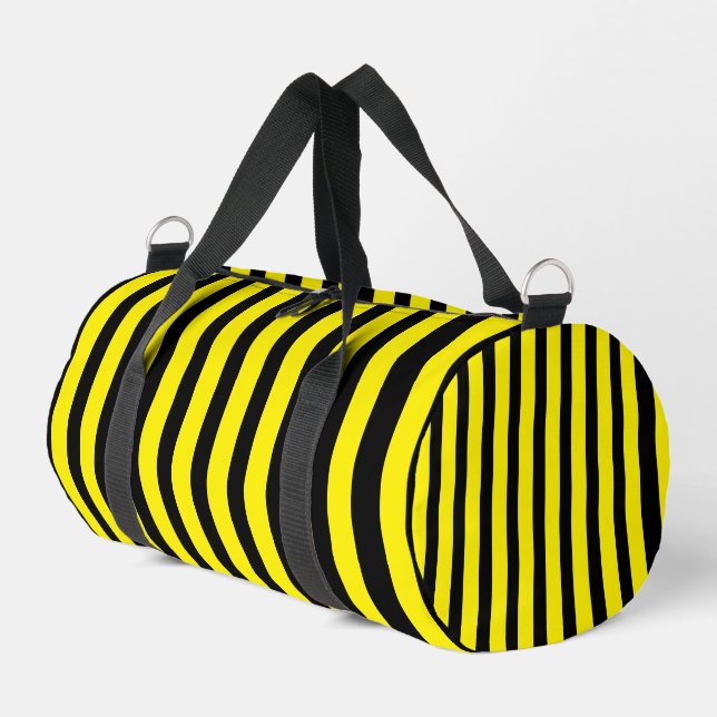 Bolso De Deporte Pequeño Clásico Amarillo brillante y rayas negras (Esquina izquierda)