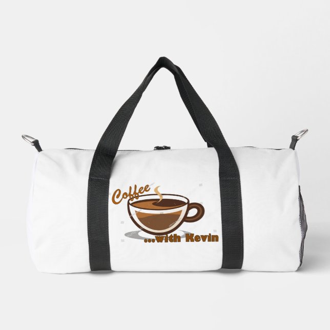 Bolso De Deporte Pequeño Coffee with Kevin Branded Duffel Bag (Anverso)