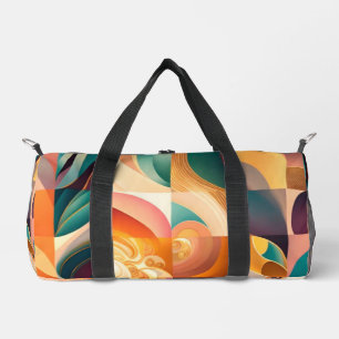 Bolso De Deporte Pequeño Colección de cuadrados de resumen retro moderno