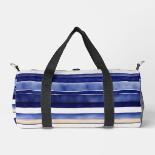 Bolso De Deporte Pequeño Colección de franjas de barco moderno azul de la m