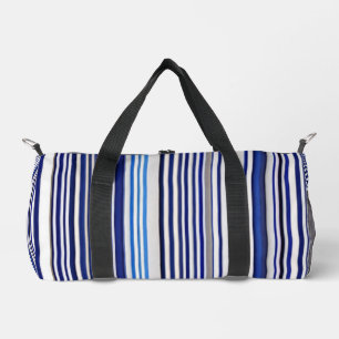 Bolso De Deporte Pequeño Colección de rayas azules de la marina de verano d