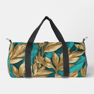 Bolso De Deporte Pequeño Colección moderna turquesa dorada Boho deja colecc