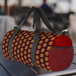 Bolso De Deporte Pequeño Collarette Roja Dahlia Patrón floral