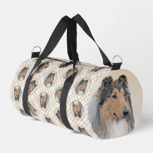Bolso De Deporte Pequeño Collie Pintando Rough Tricolor Original Dog Art