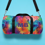Bolso De Deporte Pequeño Colorante monograma Abstracto acuarela personaliza<br><div class="desc">Colorante de color monograma Abstracto color de agua Nombre personalizado Duffle Bag presenta un colorido color arcoiris con un patrón de acuarela abstracto en azul, verde, púrpura, rojo, naranja y amarillo con su monograma personalizado en tipografía moderna. Perfecto para deportes, gimnasia, viajes y más. Hace un gran regalo personalizado para...</div>