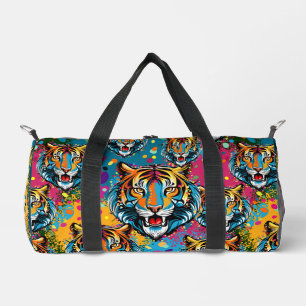 Bolso De Deporte Pequeño Colores del arcoiris de la cabeza del tigre mancha