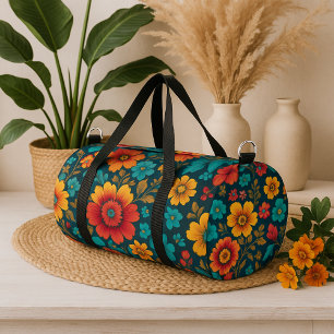 Bolso De Deporte Pequeño Colorful floral vibrant flower  botanical print