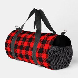 Bolso De Deporte Pequeño Comprobación de búfalo Decoración de lumbreras roj