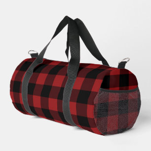 Bolso De Deporte Pequeño Comprobación negra y roja
