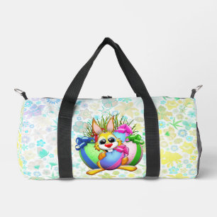 Bolso De Deporte Pequeño Conejo divertido mordiendo un huevo de Pascua