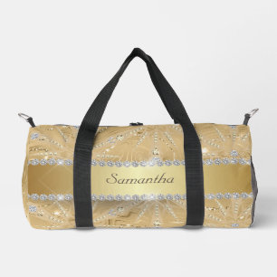 Bolso De Deporte Pequeño Copo de nieve dorado con nombre personalizado de d