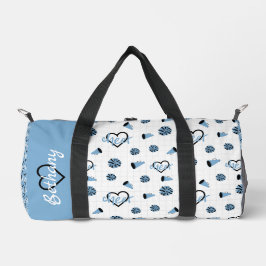 Bolso De Deporte Pequeño Corazones de Cheer Azul Polvo, Pom Poms, Megáfono
