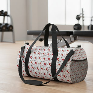 Bolso De Deporte Pequeño Corazones de garabato rojos y negros dibujados a m
