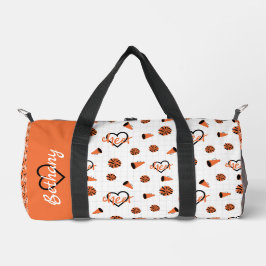 Bolso De Deporte Pequeño Corazones de naranja Cheer, Pom Poms, Patrón Megap