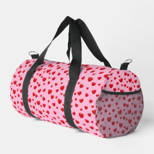 Bolso De Deporte Pequeño Corazones rojos sobre rosado