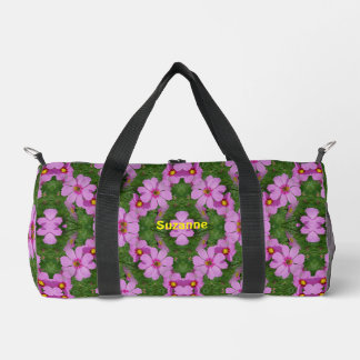 Bolso De Deporte Pequeño Cosmos rosados flores de margarita resumen persona