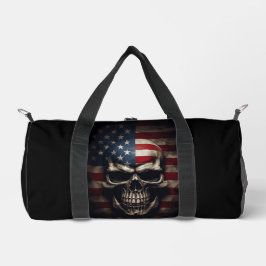 Bolso De Deporte Pequeño Cráneo de Bandera Americana