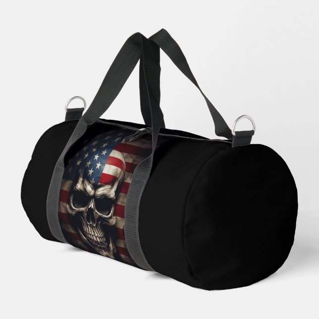 Bolso De Deporte Pequeño Cráneo de Bandera Americana (Esquina izquierda)