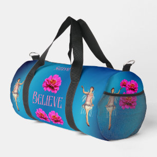 Bolso De Deporte Pequeño Creer Inspiradoras Las Flores De Hada Y Rosa
