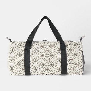 Bolso De Deporte Pequeño Cuadrícula geométrica moderna Minimalista crema