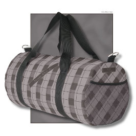 Bolso De Deporte Pequeño Cuadro gris y gris, tu nombre