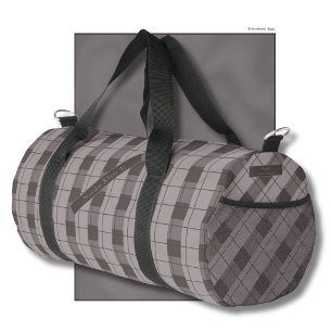 Bolso De Deporte Pequeño Cuadro gris y gris, tu nombre