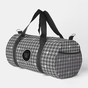 Bolso De Deporte Pequeño Cuadros grises con acento plateado