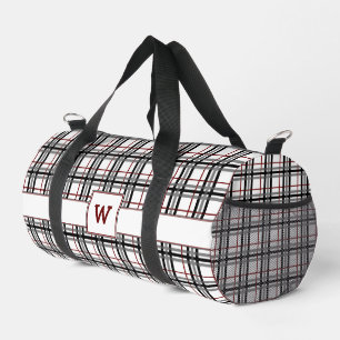Bolso De Deporte Pequeño Cuadros negros, blancos y rojos