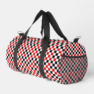 Bolso De Deporte Pequeño Cuadros rojos, negros y blancos