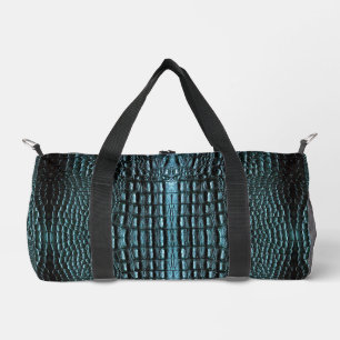 Bolso De Deporte Pequeño Cuero de lagarto azul