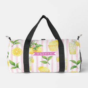 Bolso De Deporte Pequeño Cupcake de limonada de acuarela personalizada con