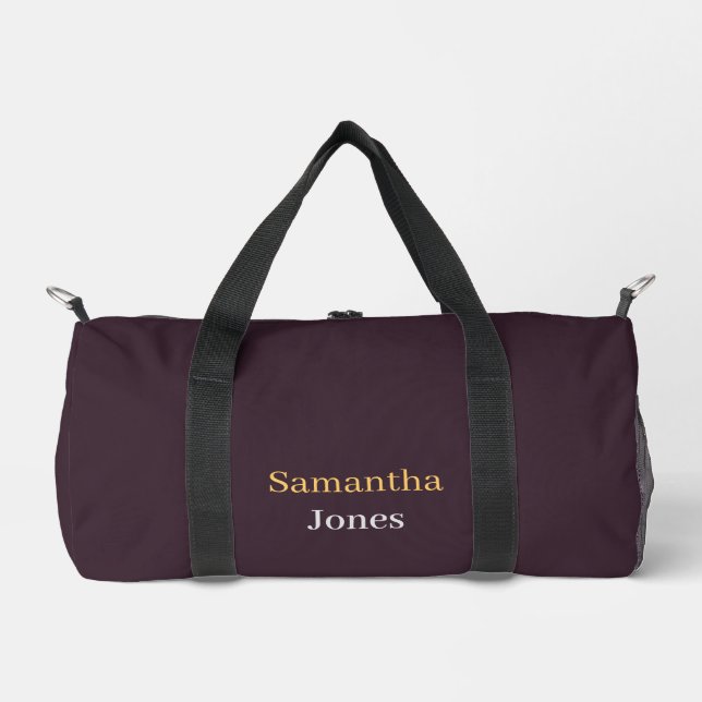 Bolso De Deporte Pequeño Custom name minimalist modern burgundy (Anverso)