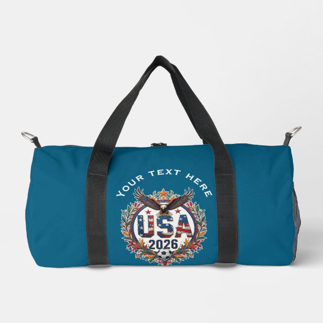 Bolso De Deporte Pequeño Custom USA National Soccer Team Bald Eagle Logo v1 (Anverso)