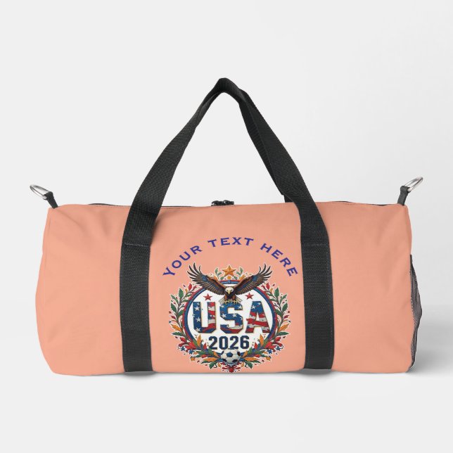 Bolso De Deporte Pequeño Custom USA National Soccer Team Bald Eagle Logo v2 (Anverso)