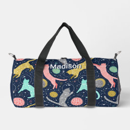 Bolso De Deporte Pequeño Cute Celestial Mystical Space Gatos Personalizados