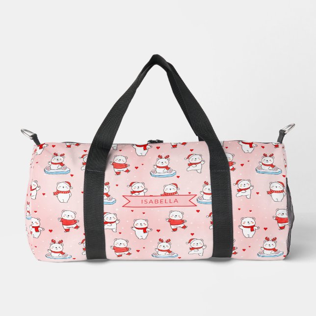 Bolso De Deporte Pequeño Cute Christmas Polar Bear  (Anverso)