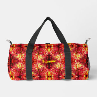 Bolso De Deporte Pequeño Dalia Roja Vibrante Patrón de Flor Personalizado