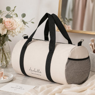 Bolso De Deporte Pequeño Dama de honor Moderno Script Minimalista Rosa Ru