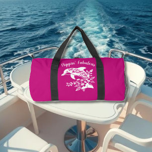 Bolso De Deporte Pequeño Delfín Hawaiano Flipante Fabuloso Rosa