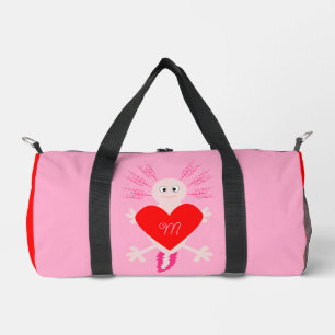 Bolso De Deporte Pequeño Día de San Valentín corazón de amor Axolotl Monogr