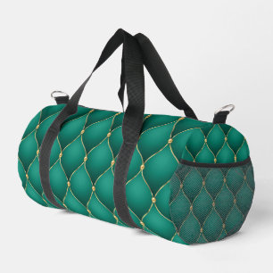 Bolso De Deporte Pequeño Diamantes de oro verde esmeralda tufados