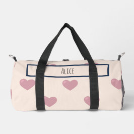 Bolso De Deporte Pequeño Dibujo cardíaco I Nombre personalizado