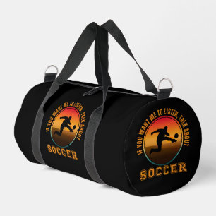 Bolso De Deporte Pequeño Dicho divertido de fútbol Silueta vintage jugador 